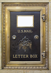 古老的布拉斯·美国邮箱高清图片
