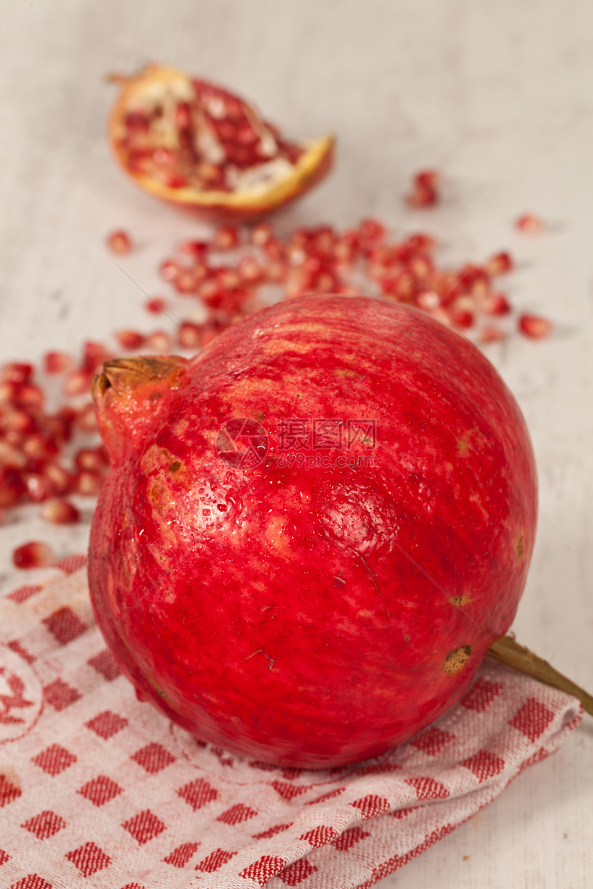 石榴饮食种子食物红色水果谷物维生素营养生物图片