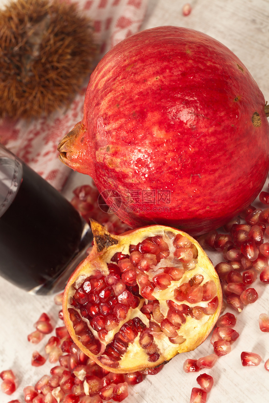石榴红色营养谷物水果维生素种子食物饮食生物图片