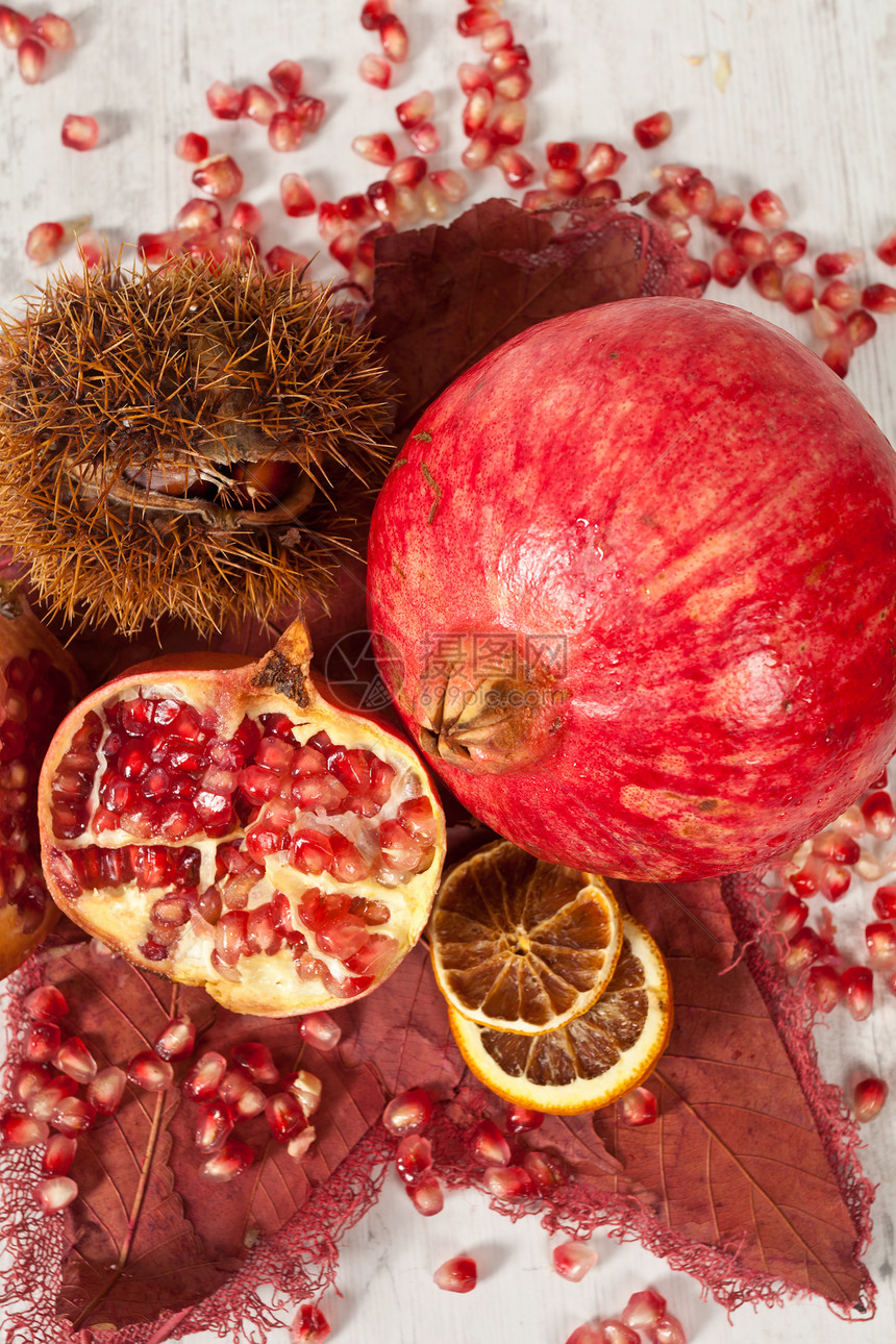 石榴种子营养红色生物食物维生素水果饮食谷物图片