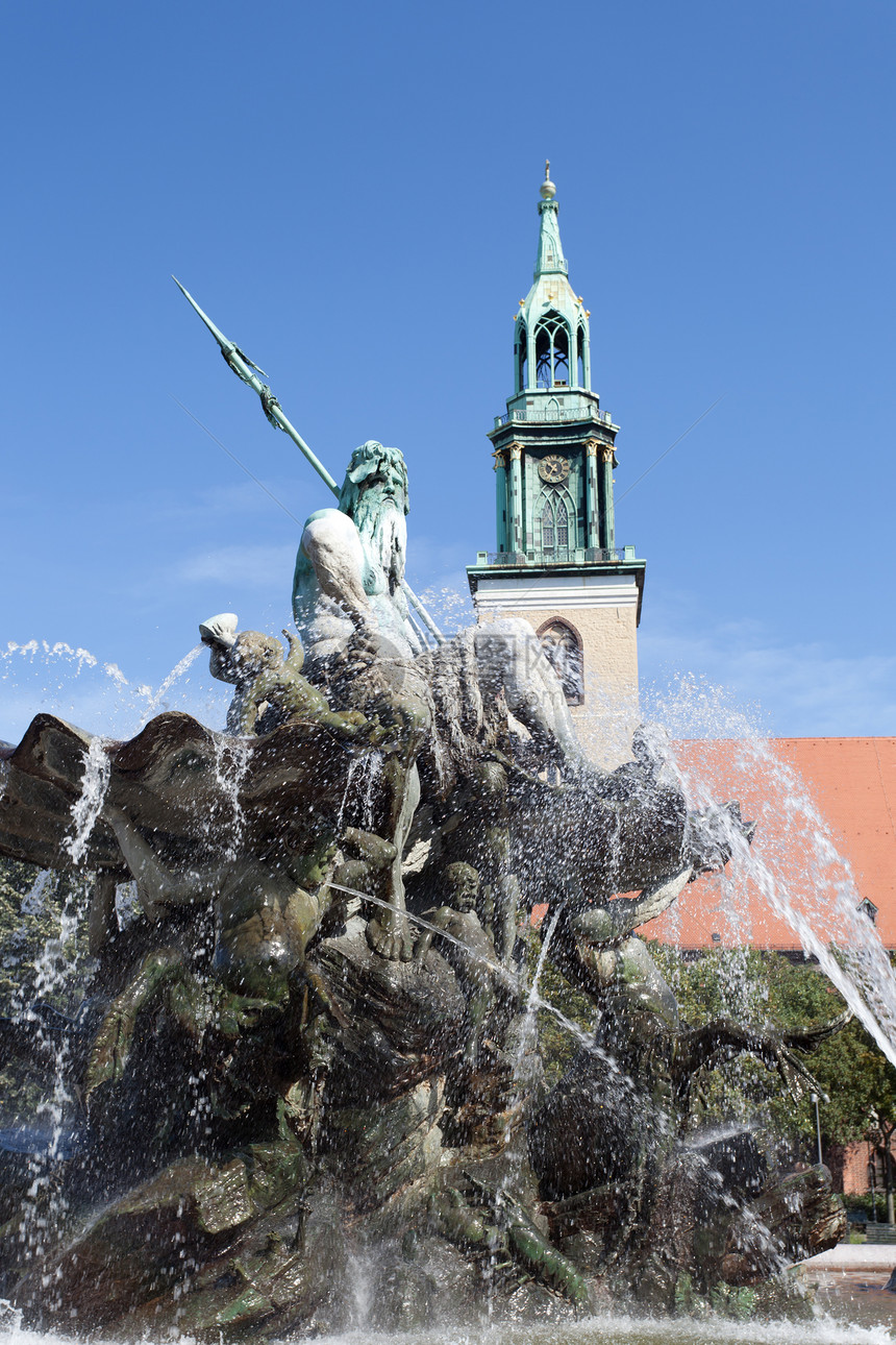 柏林内普敦布伦南海王星旅游雕塑城市喷泉地标吸引力图片