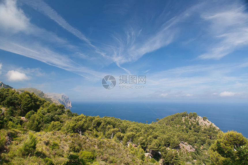 西班牙马洛卡岛 地中海观点海滩假期海景旅行天空风景海岸线图片