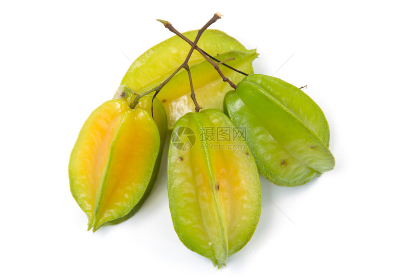 恒星果黄色绿色养分美食文化食物热带甜点星星果汁图片