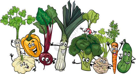 约根森有趣的蔬菜团体卡通插图Name壁球卡通片漫画快乐友谊童话葫芦吉祥物胡椒朋友们插画