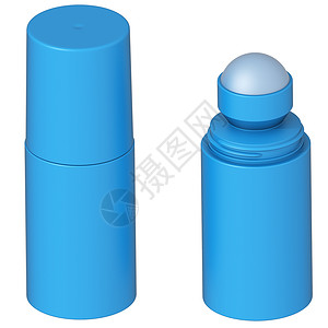 滚滚除臭剂气味化妆品香味滚动卫生插图蓝色背景图片