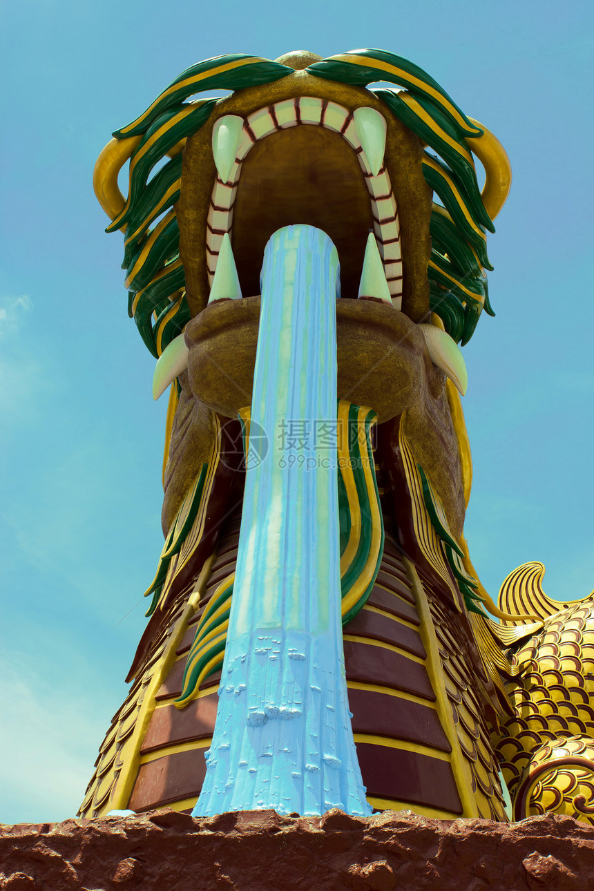 大金龙装饰品传统旅游寺庙庆典动物雕塑艺术文化警卫图片