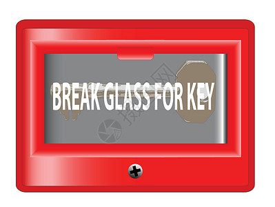 分换豪礼断分玻璃换密钥警告信号玻璃盒子按钮绘画技术救援插图情况插画