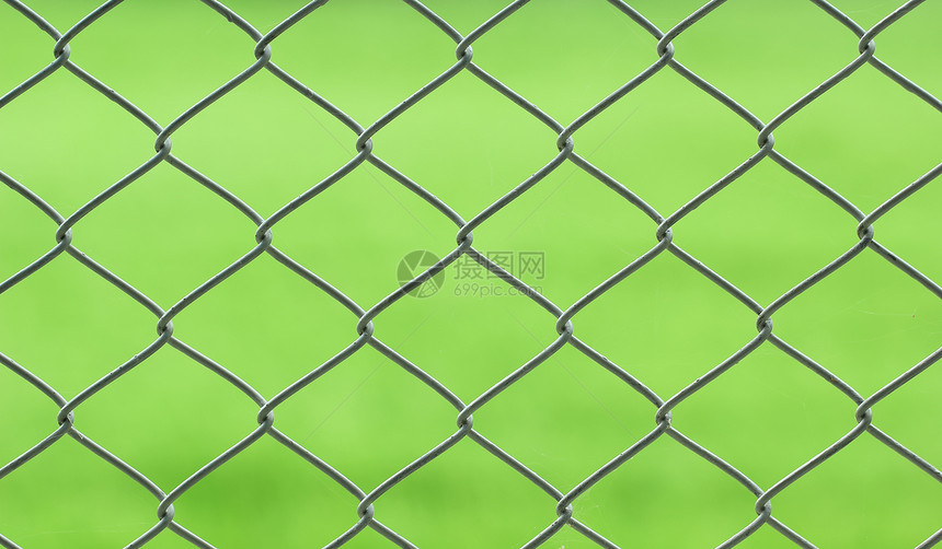 链环边界金属栅栏障碍铁丝网警卫安全防御图片