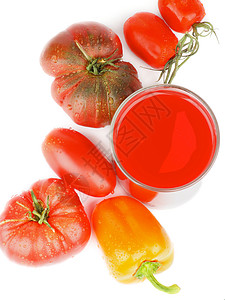 番茄汁玻璃健康饮食西红柿蔬菜全身食物饮食果汁棕色绿色背景图片