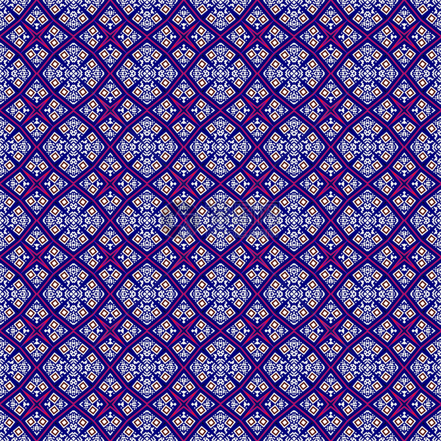 蓝色的无缝几何图案曲线装饰品绘画吸引力韵律创造力插图电脑万花筒艺术图片