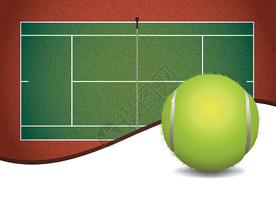 网球法院和球球背景说明背景图片