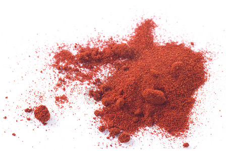 红辣椒地面白色香料辣椒粉末红色背景图片
