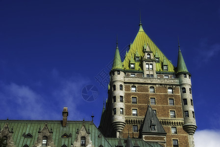 珀魁北克加拿大魁北克省奢华历史假期蓝色吸引力遗产城堡历史性石头建筑学背景