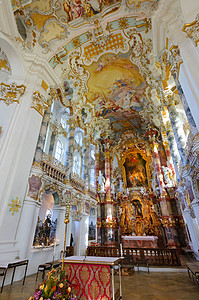 维斯朝圣教堂斯坦加登旅行高清图片