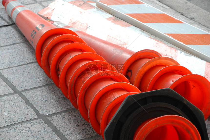 交通锥安全白色建造旅行警告橙子障碍街道图片