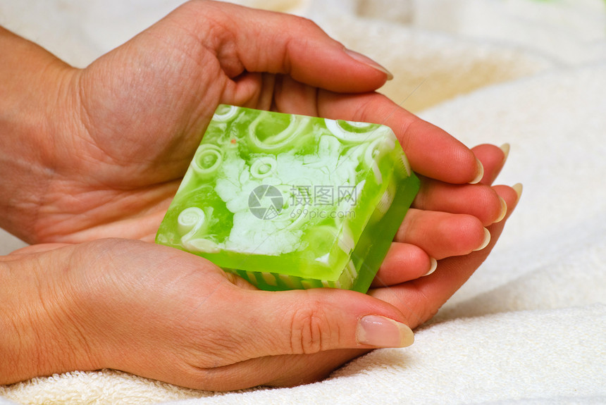 自然手工制作肥皂保健洗澡身体卫生泡沫护理淋浴奢华擦洗毛巾图片