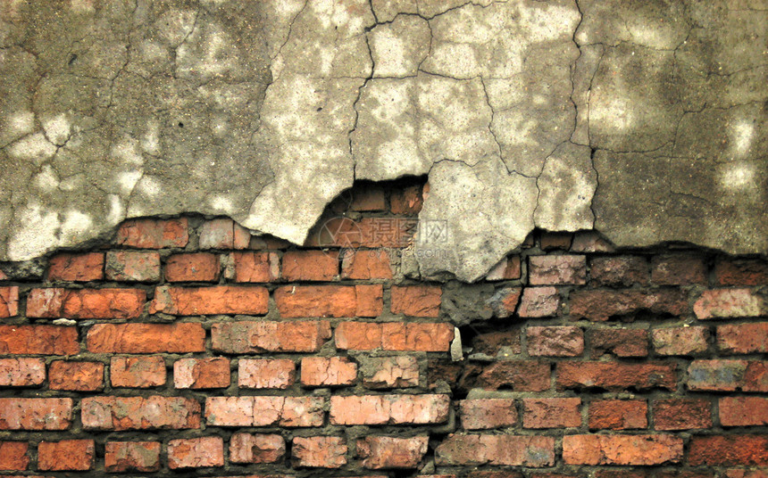 已销毁的砖墙石墙建筑师瓦砾橙子纹理水泥斑点平铺风化建筑图片