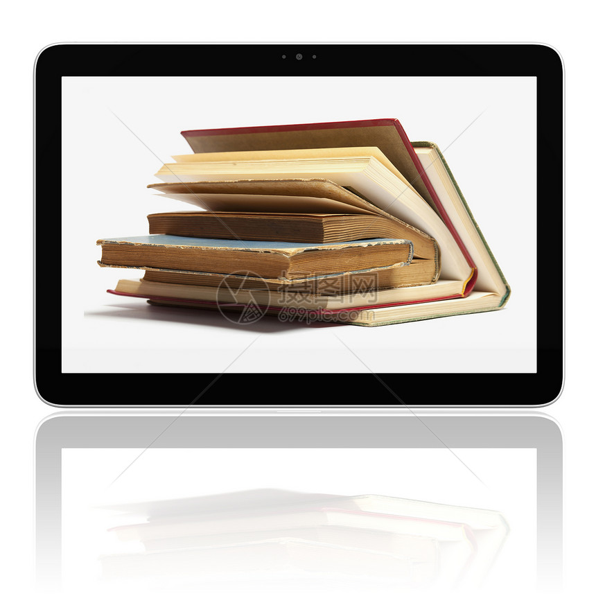 电子书电子阅读器平板电脑笔记本技术互联网教育药片文学屏幕学习空白触摸屏图片