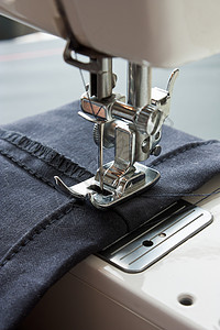 缝纫机织物衣服纺织品服装机械工作工厂拼接器具棉布背景图片