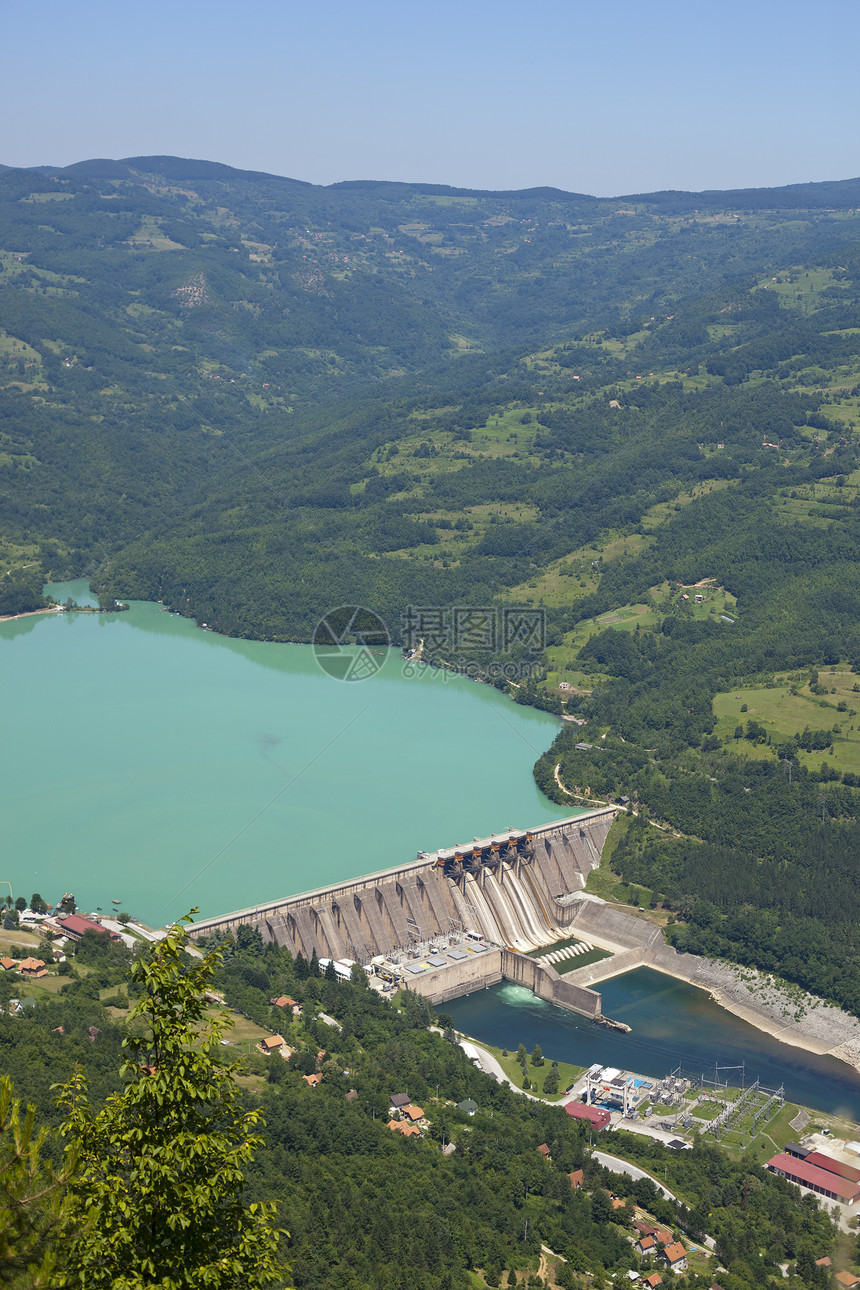 秘鲁Cac大坝 水力发电站发电厂工厂水电站环境保护涡轮电源线活力人工湖技术图片