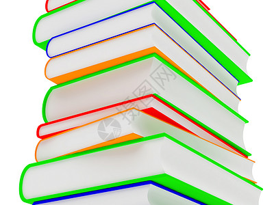 书本图书馆故事蓝色学习床单红色标识图书白色渲染背景图片