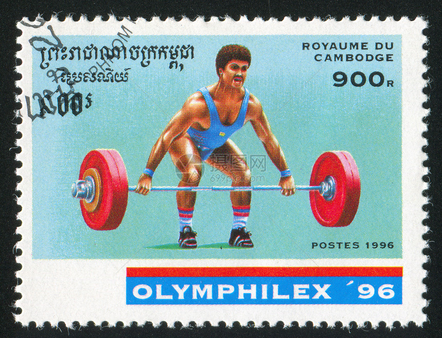 运动员身体邮件健美力量举重邮资信封冠军重量明信片图片