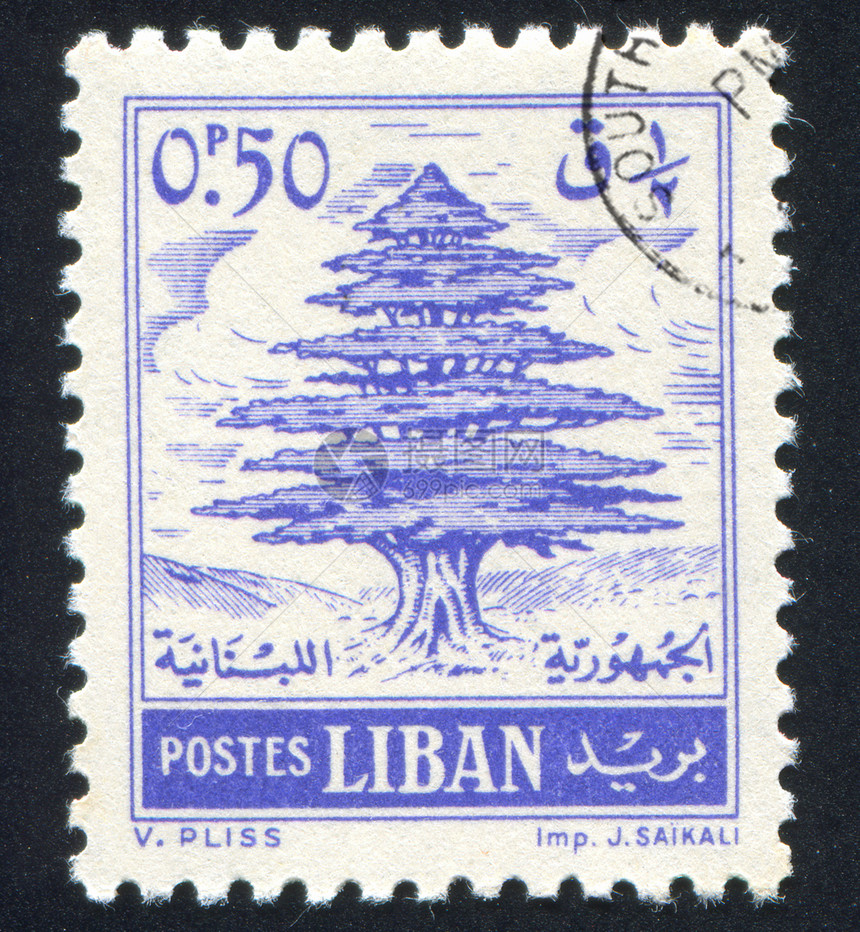 黎巴嫩行动中心明信片叶子森林历史性邮件农村植物集邮地面邮票图片