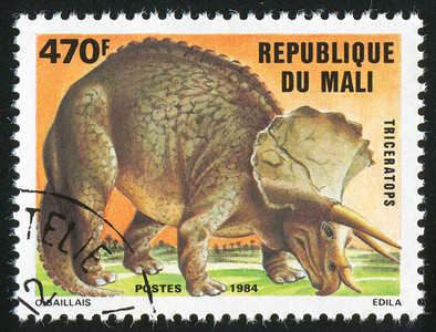 三角体恐龙侏罗纪信封明信片海豹古生物学动物荒野牙齿集邮背景图片