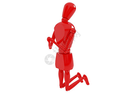 祈祷男人红色插图白色塑料玩具渲染树干宗教背景图片