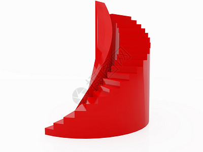 梯阶梯插图渲染梯子标识红色背景图片