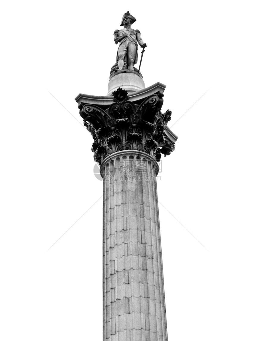 纳尔逊专栏 伦敦纪念碑空白雕塑柱子雕像正方形白色地标王国英语图片