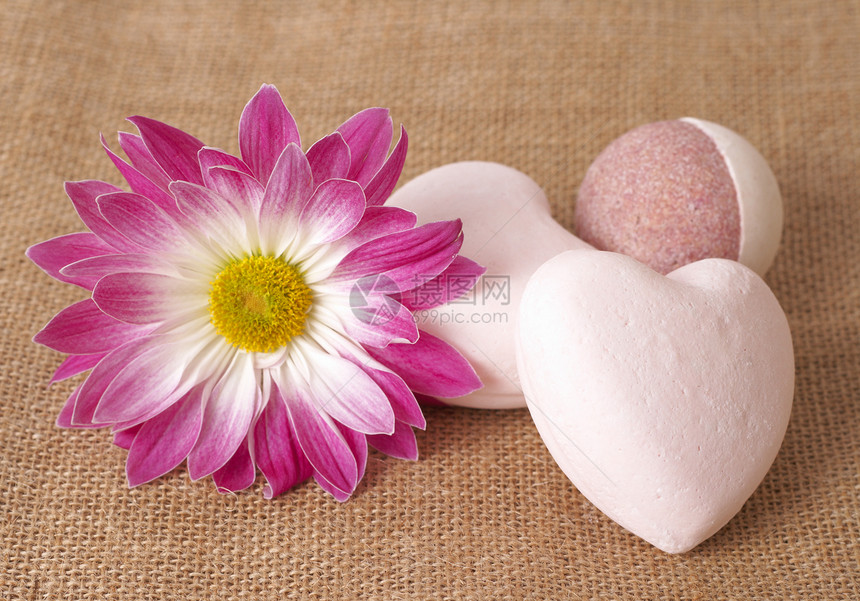 娱乐性温泉现场肥皂奢华手工植物材料护理心形芳香雏菊花瓣图片