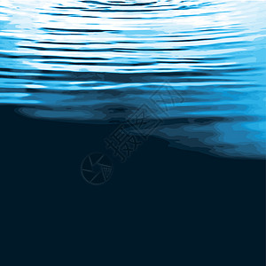 冷冻水表面水表面波纹插画