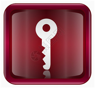 密钥图标暗红色 在白色背景上孤立正方形红色技术玻璃网络电脑网站安全入口网页背景图片