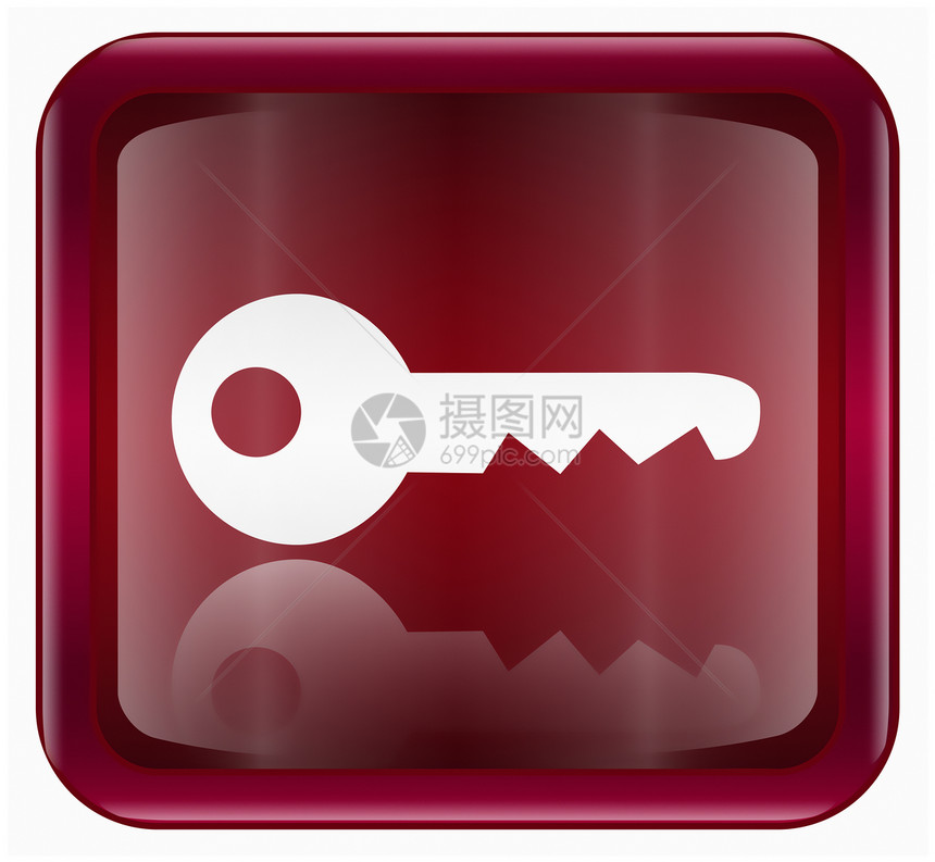 密钥图标暗红色 在白色背景上孤立电脑红色入口安全钥匙技术互联网网站网页网络图片