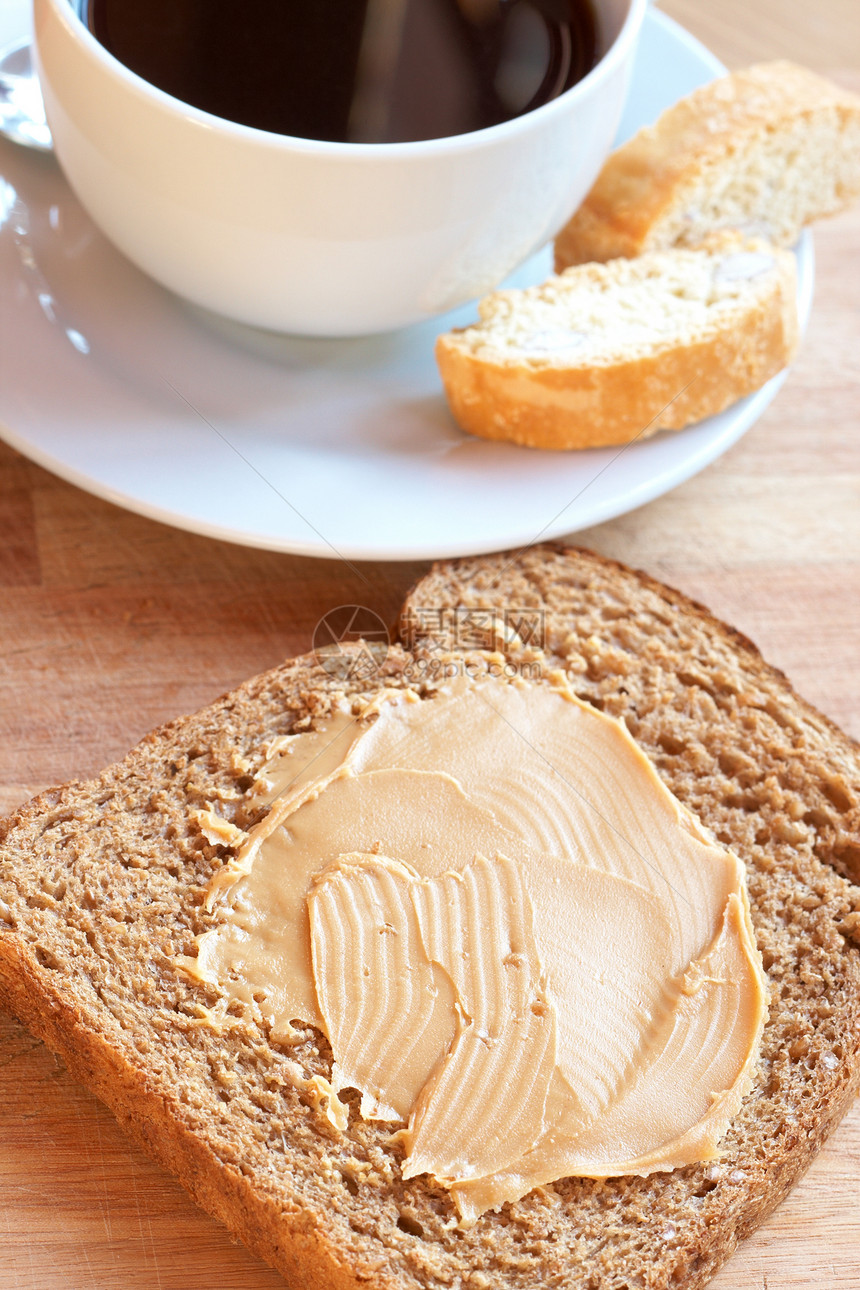 健康 健康的全麦面包和咖啡饮食早餐食物传播午餐晚餐棕色小吃餐垫桌子图片
