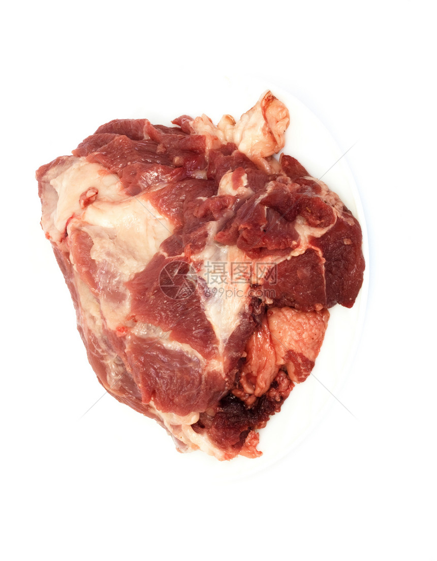 新鲜鲜肉厨房烹饪小腿红色手工屠夫猪肉食物烧烤侧翼图片