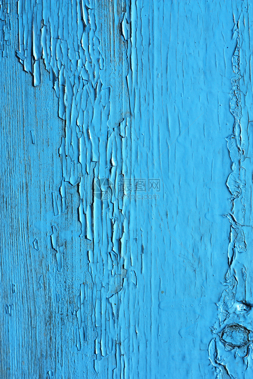 特写栅栏的蓝木板木头建筑硬木松树宏观木材裂缝材料控制板平板图片