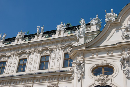 贝尔韦德雷宫     维也纳旅行历史观光建筑背景图片