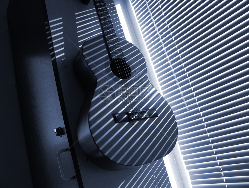 吉他语喜悦阴影歌曲老师吉他教学百叶窗窗户水平阳光图片
