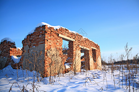 冬天石头素材被摧毁的砖建房子材料建筑学边界矩形墙纸石头寒意水泥风化背景