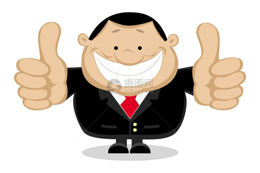 笑笑的商务人士举起大拇指微笑图层卡通片插图人士人事绘画经理案例办公室图片