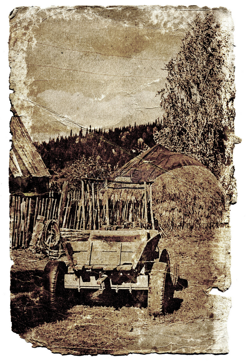 条件背景摄影乡村大车照片风化风格粮食框架棕褐色古董图片