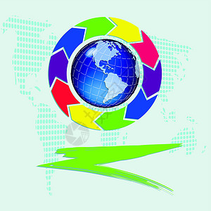 环球全球红色行星圆圈地球世界生态蓝色黄色环境床单背景图片