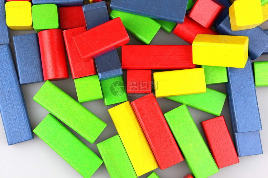 木制构件创造力游戏玩具孩子立方体蓝色学习喜悦童年绿色图片