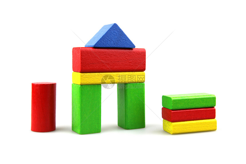 木制构件长方形构造建筑物绿色玩具学习木头婴儿期闲暇立方体图片