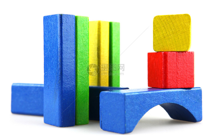 木制构件红色喜悦玩具蓝色婴儿期立方体木头构造童年创造力图片