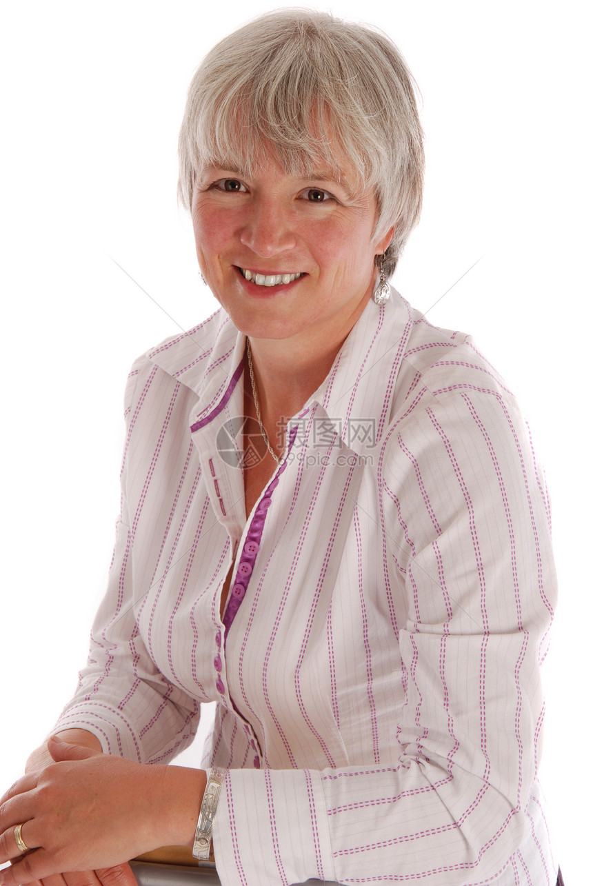 高级商业妇女女士管理人员头发女性灰色商务白色公司女孩微笑图片