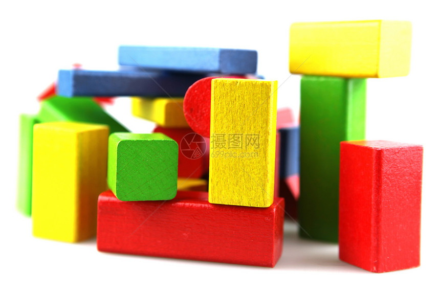 木制构件建筑物绿色长方形红色操场立方体黄色喜悦游戏玩具图片