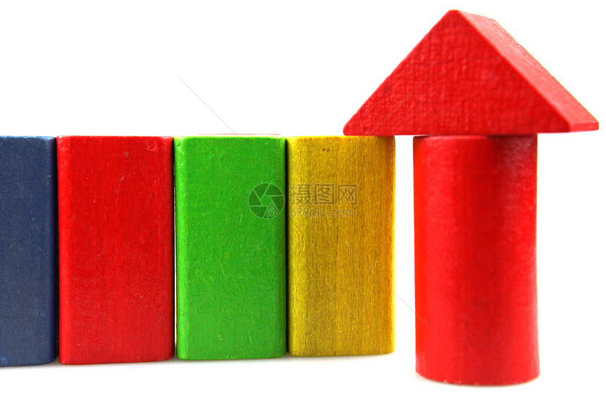 木制构件游戏绿色木头黄色红色构造操场蓝色建筑物闲暇图片